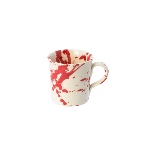 splash breakfast mug red
